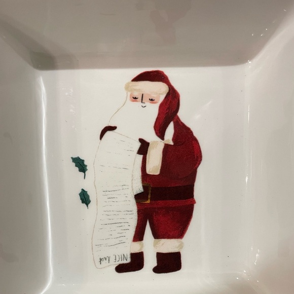 Christmas Platter Holiday Ceramic Triple Tray for Dip, Appetizers, Candy & More - Picture 5 of 8